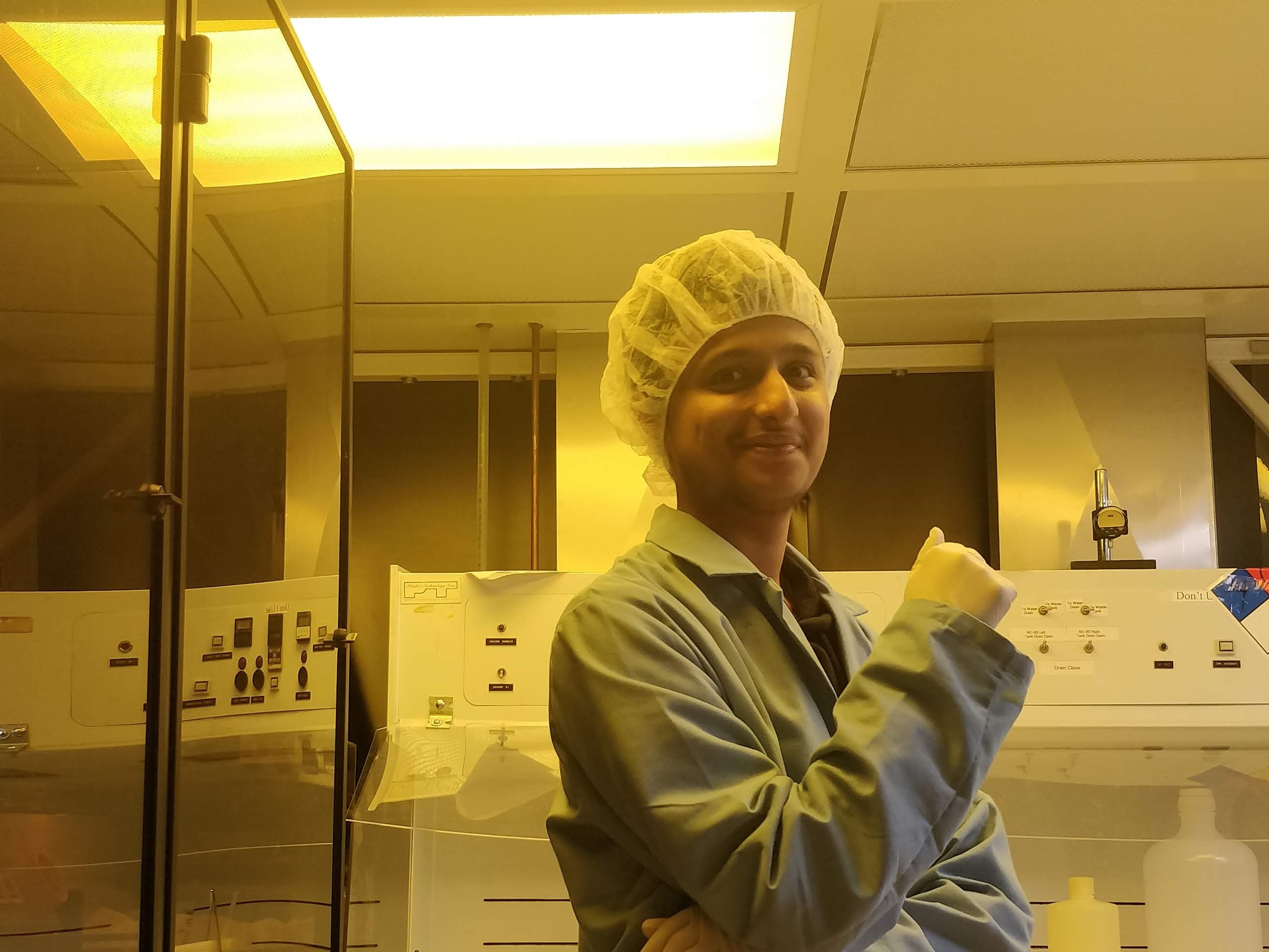Mukund R. Bharadwaj in the lab